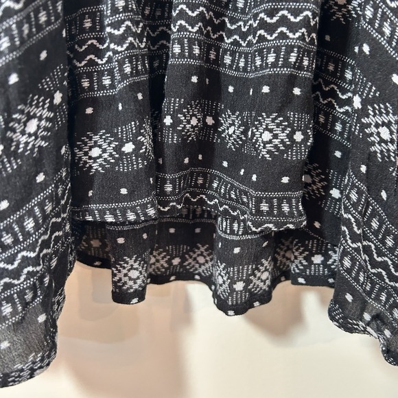 Roxy Mini Dress Women's Small Windy Fly Away Print Black White Ethereal Boho - Picture 5 of 12